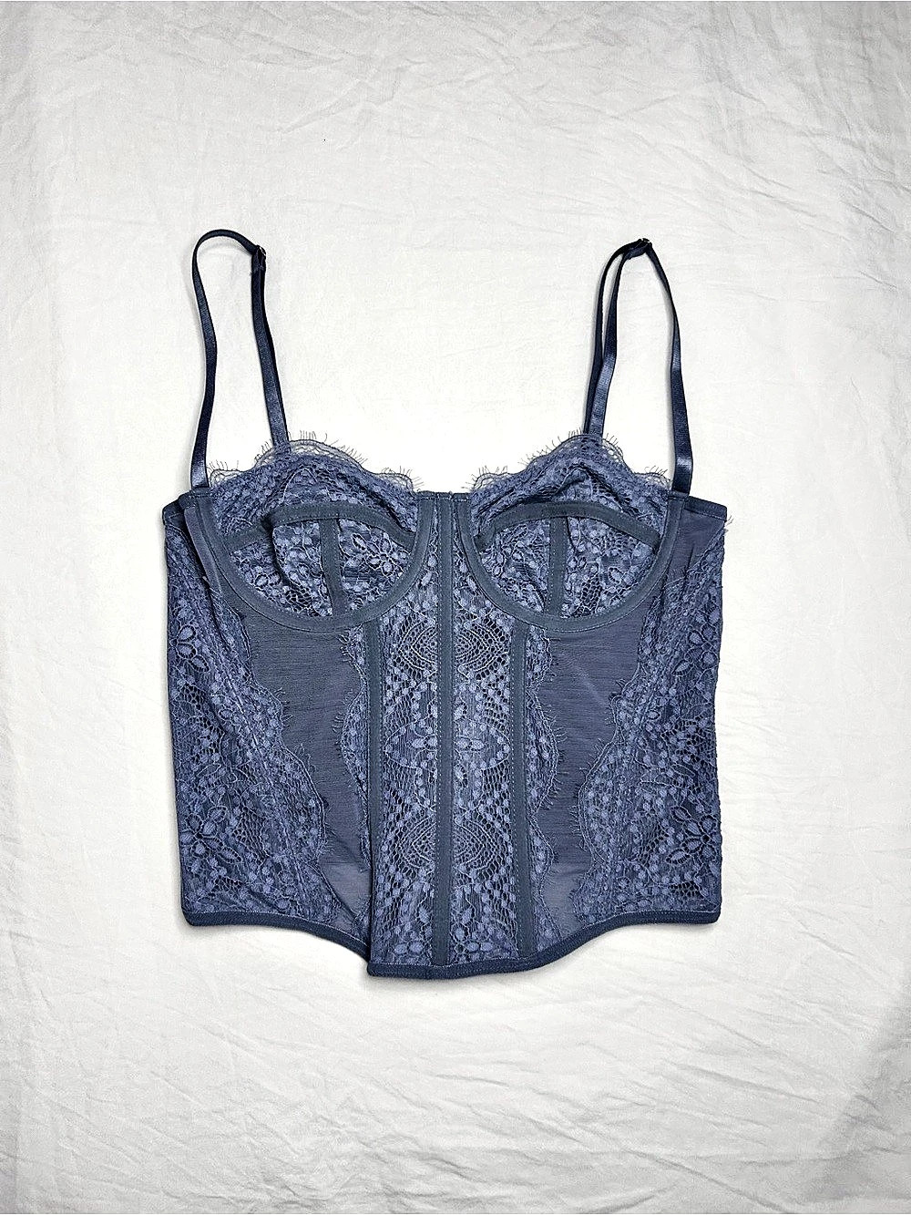 Blue Lace Corset Top